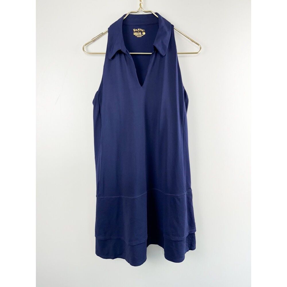 Lilly Pulitzer Dania Dress UPF 50 Blue Isle Tennis Luxletic Sz L